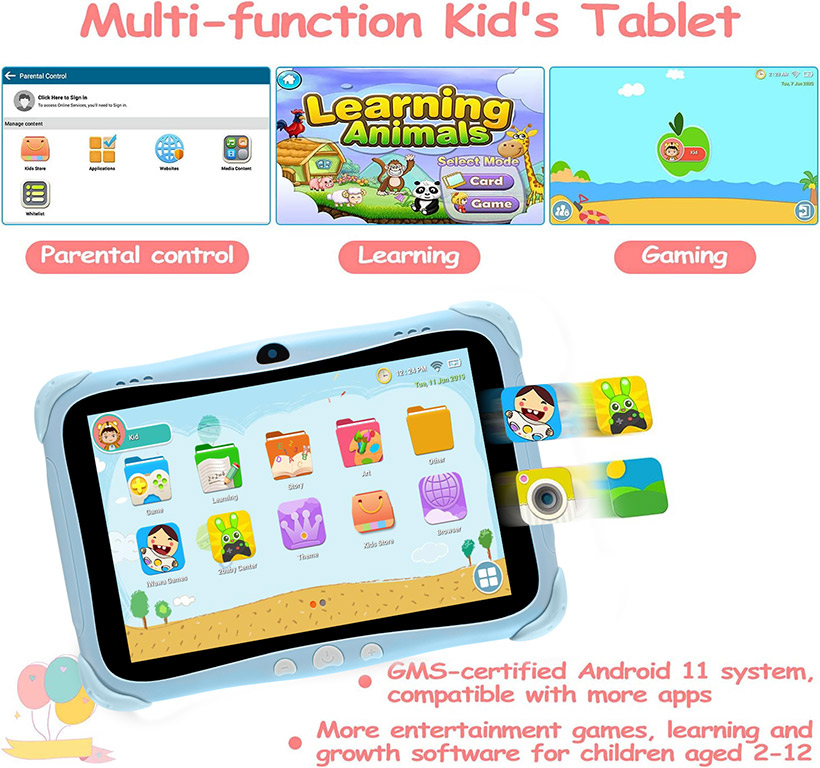 8-дюймовый детский планшет с поддержкой Wi-Fi, 2 ГБ+32 ГБ, 4500 мАч, 1280×800, Android (2)