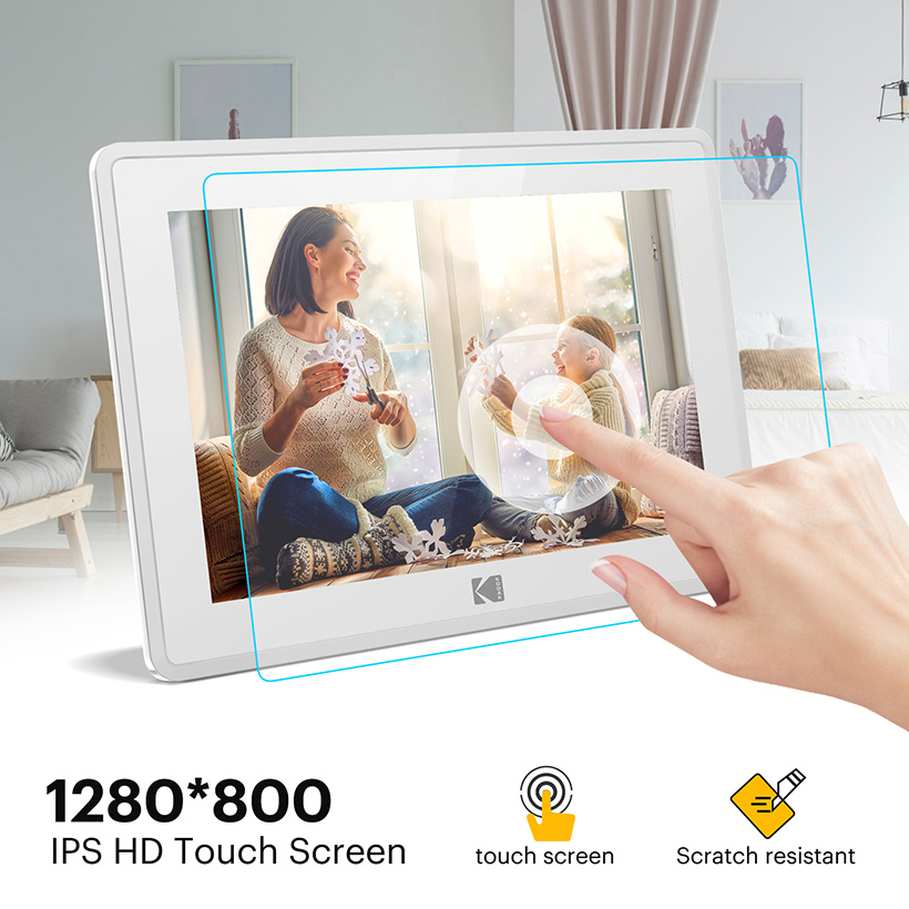 KODAK 10 Inch Touchscreen White Digital Photo Frame (10)